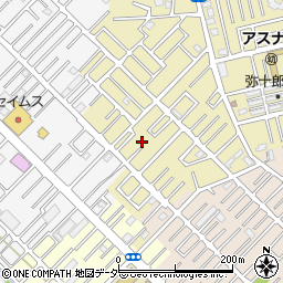 埼玉県越谷市弥十郎14-1周辺の地図