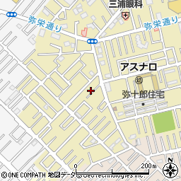 埼玉県越谷市弥十郎78-8周辺の地図