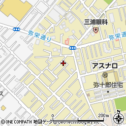 埼玉県越谷市弥十郎82-16周辺の地図