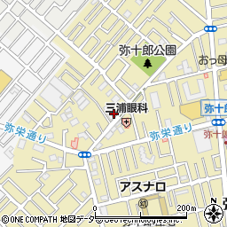 埼玉県越谷市弥十郎104-1周辺の地図