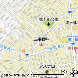 埼玉県越谷市弥十郎105-1周辺の地図