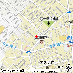 埼玉県越谷市弥十郎104-3周辺の地図