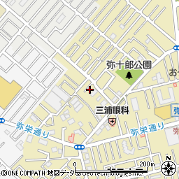 埼玉県越谷市弥十郎110-7周辺の地図