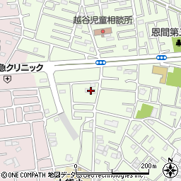 埼玉県越谷市恩間520-1周辺の地図