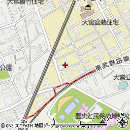 埼玉県さいたま市北区盆栽町17-13周辺の地図
