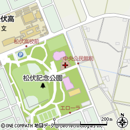 松伏町中央公民館周辺の地図