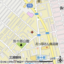 埼玉県越谷市弥十郎203-14周辺の地図