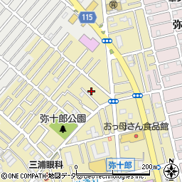 埼玉県越谷市弥十郎203-13周辺の地図