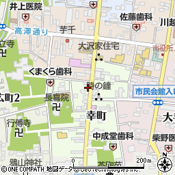 小江戸川越の蔵造りの町並み周辺の地図