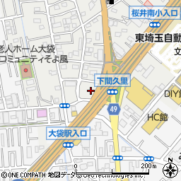 埼玉県越谷市下間久里55周辺の地図