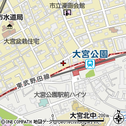 埼玉県さいたま市北区盆栽町77周辺の地図