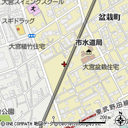 埼玉県さいたま市北区盆栽町361-1周辺の地図