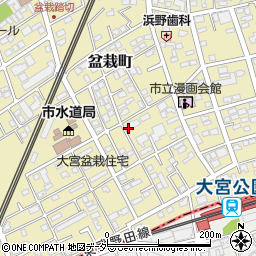 埼玉県さいたま市北区盆栽町163周辺の地図