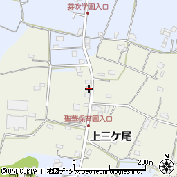 千葉県野田市上三ケ尾406周辺の地図