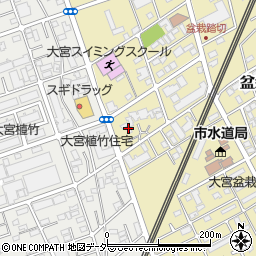 埼玉県さいたま市北区盆栽町377周辺の地図