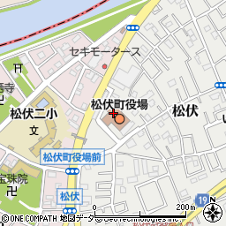 松伏町役場　総務課職員文書担当周辺の地図