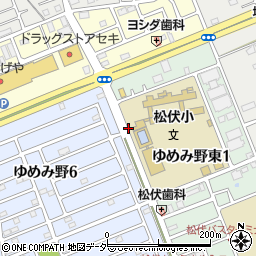 松伏小学校前周辺の地図