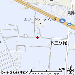 千葉県野田市下三ケ尾周辺の地図