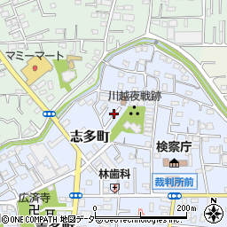 埼玉県川越市志多町周辺の地図