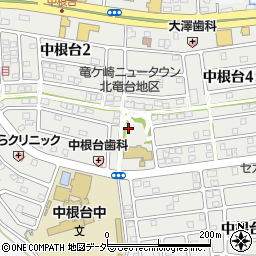 茨城県龍ケ崎市中根台周辺の地図