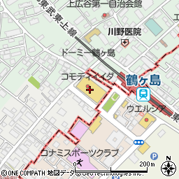 コモディイイダ鶴ヶ島店周辺の地図