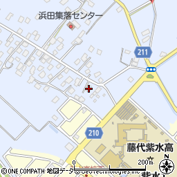 茨城県取手市浜田129周辺の地図