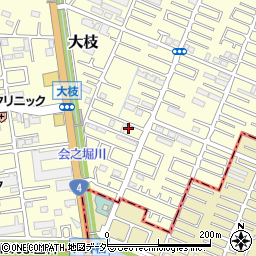 埼玉県春日部市大枝876周辺の地図