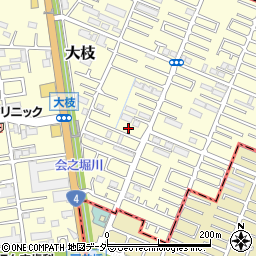 埼玉県春日部市大枝875周辺の地図