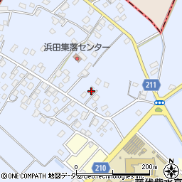茨城県取手市浜田204周辺の地図