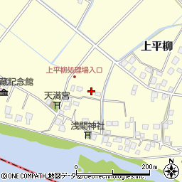茨城県つくばみらい市上平柳周辺の地図