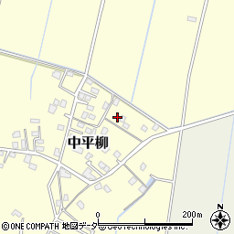 茨城県つくばみらい市中平柳周辺の地図
