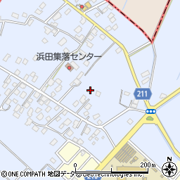 茨城県取手市浜田205周辺の地図