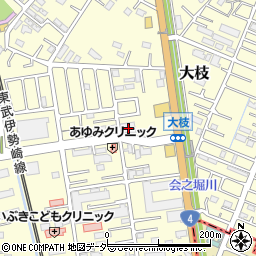 埼玉県春日部市大枝417周辺の地図