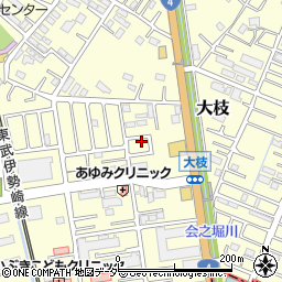 埼玉県春日部市大枝414周辺の地図