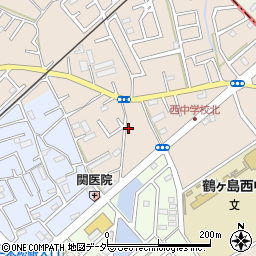 埼玉県鶴ヶ島市下新田166周辺の地図