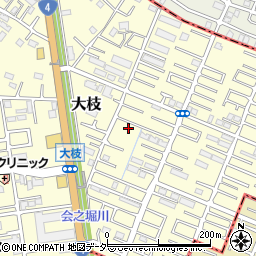 埼玉県春日部市大枝833周辺の地図