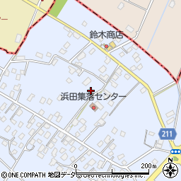 茨城県取手市浜田265周辺の地図