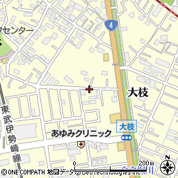 埼玉県春日部市大枝周辺の地図