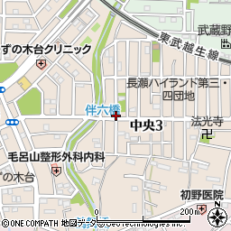 埼玉県入間郡毛呂山町中央周辺の地図