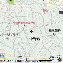 千葉県野田市中野台周辺の地図