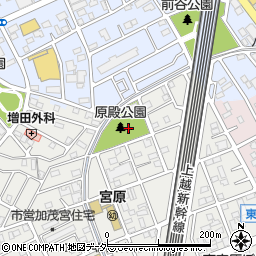 原殿公園周辺の地図