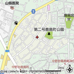 千葉県野田市中野台鹿島町周辺の地図