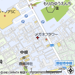 千葉県野田市中根周辺の地図
