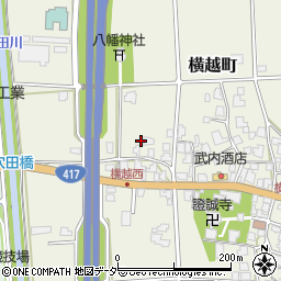 福井県鯖江市横越町20-14周辺の地図