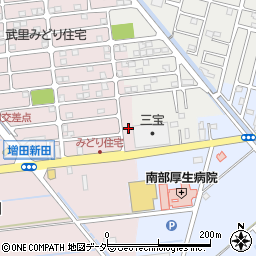 埼玉県春日部市増田新田398周辺の地図