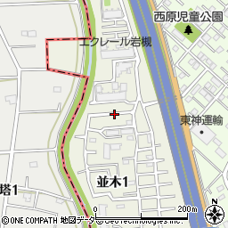 埼玉県さいたま市岩槻区並木周辺の地図