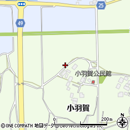 茨城県稲敷市小羽賀周辺の地図