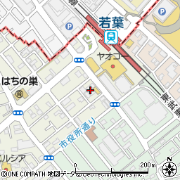 若葉駅西口第２自転車駐車場周辺の地図
