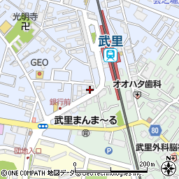 パチンコ宝島武里店周辺の地図