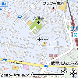 埼玉県春日部市大場376周辺の地図